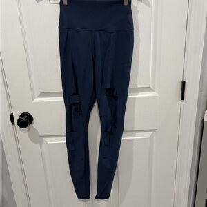 ALO Yoga Navy Blue Cutout High-Waist Leggings
